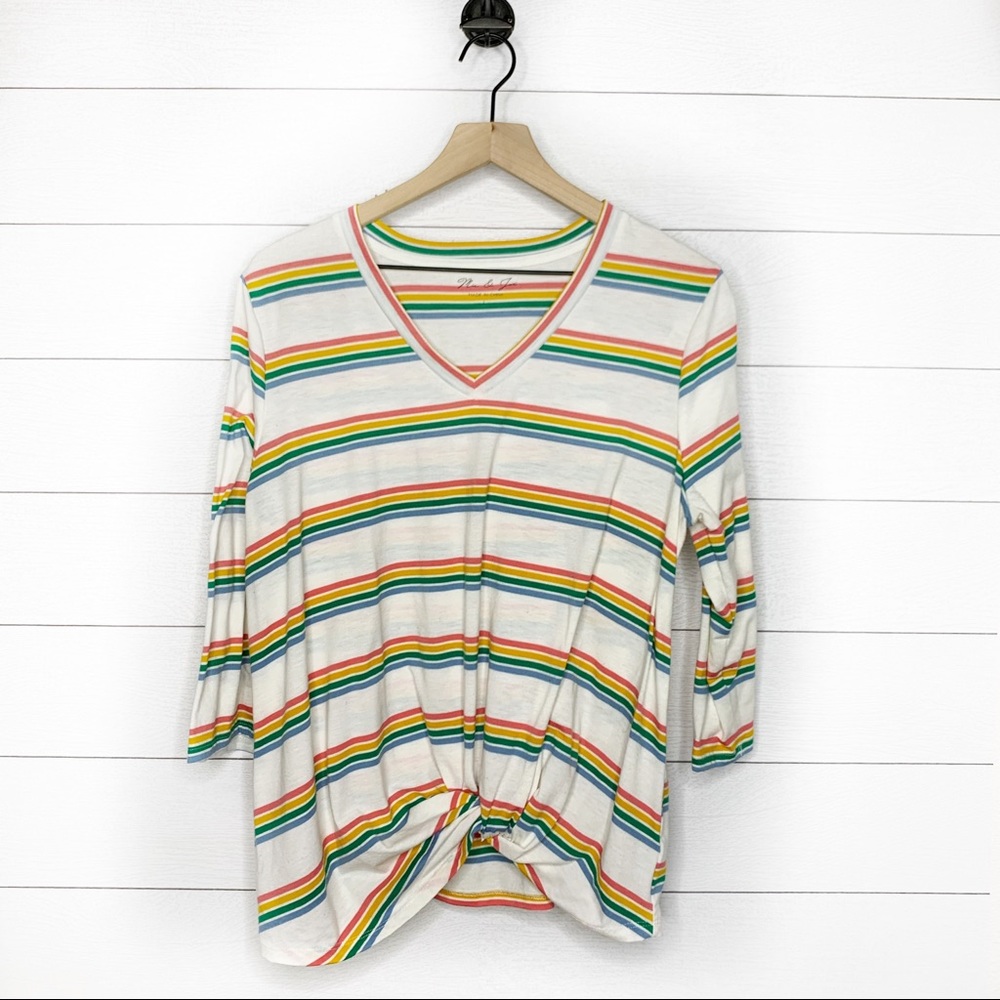 Mic & Jax striped knot front top